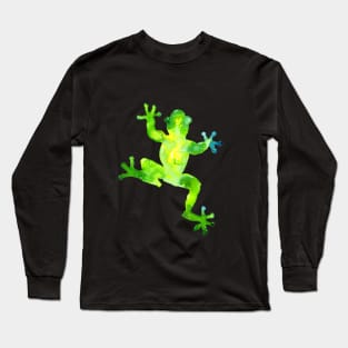 Green Watercolor Frog Long Sleeve T-Shirt